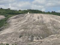 Afloramento do granito do Plúton da Pedra, Serra do Cacimbão, com presença de grande quantidade de caneluras. Foto: Rogério Valença Ferreira.