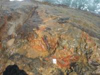Mistura das rochas granítica e monzonítica observada no geossítio. Foto: Marcos Nascimento