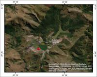 Figura 2 – Imagem de satélite com a localização da Mina Capão do Lana, no distrito de Rodrigo Silva, um dos locais onde possivelmente foram e são extraídas amostras de euclásio gemológico (imagem obtida do ArgGis-BaseMap, em julho de 2020).