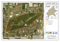 Mapa de situação do Morro da Serrinha, com imagem de aerolevantamento feito em 2016 pela Prefeitura Municipal de Goiânia