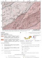 Mapa morfotectônico da região da Pedra do Baú. (b) Distribuição das fraturas foto-interpretadas (Fonte: Hiruma et al., 2011).