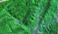 Imagem na qual fica explicito o forte controle estrutural do vale do rio Betari
