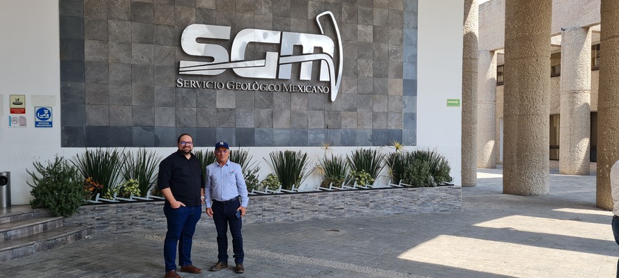 Duarte e Silveira durante visita ao Servio Geolgico do Mxico. Foto: Divulgao SGB