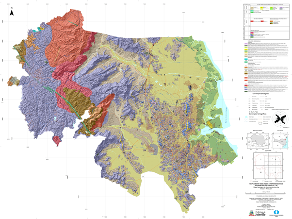  Mapa geolgico  de Joinville na escala 1:50.000 